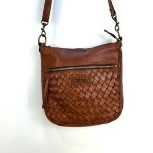 Pikolinos Faura Crossbody Woven Leather Bag Brown Purse